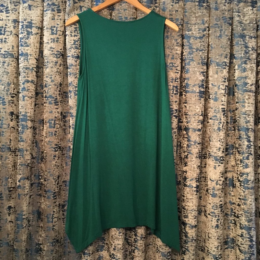 Om Grown Teal Kalamkari Bamboo Midi Dress Boho Medium - Picture 4 of 14